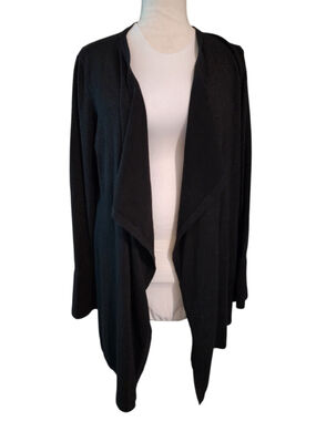 White House Black Market Sparkle Knit Waterfall Cardigan Sweater M Cashmere